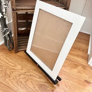 Minimal Modern White Wood Wall Shelf Frame Holds 14 X 11” Print